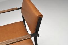 Cees Braakman Leather and Metal Armchair by Cees Braakman for Pastoe the Netherlands 1960s - 4687154