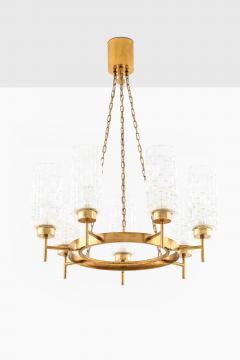 Ceiling Lamp in Brass and Glass 1950s - 4549649