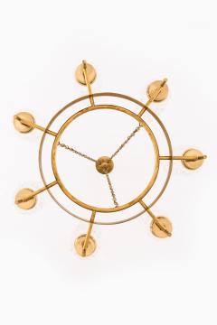 Ceiling Lamp in Brass and Glass 1950s - 4549727