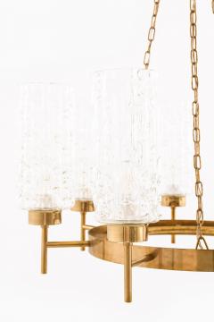 Ceiling Lamp in Brass and Glass 1950s - 4549733