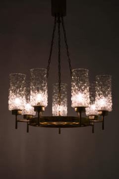 Ceiling Lamp in Brass and Glass 1950s - 4549735