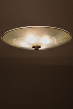 Ceiling Lamp in Glass and Steel 1940s - 4564921