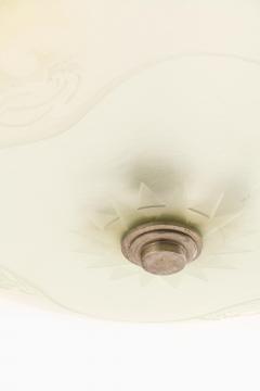 Ceiling Lamp in Glass and Steel 1940s - 4564992