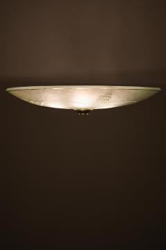 Ceiling Lamp in Glass and Steel 1940s - 4564995