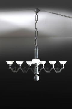 Ceiling light in Wrought Iron and Glass - 4762289