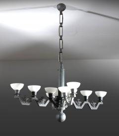 Ceiling light in Wrought Iron and Glass - 4762290