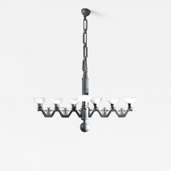 Ceiling light in Wrought Iron and Glass - 4762491