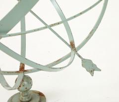 Celadon Painted English Mid 20th Century Iron Armillary - 4747638