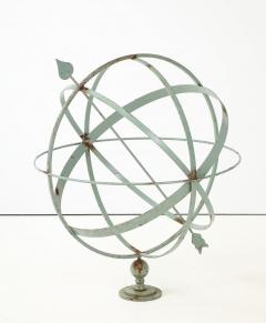 Celadon Painted English Mid 20th Century Iron Armillary - 4747641