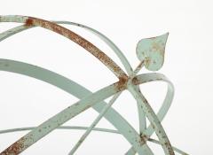 Celadon Painted English Mid 20th Century Iron Armillary - 4747647