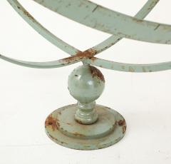 Celadon Painted English Mid 20th Century Iron Armillary - 4747648
