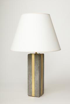 Cement and Patinated Brass Table Lamp United States c 1980 - 3515774