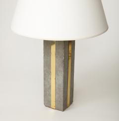 Cement and Patinated Brass Table Lamp United States c 1980 - 3515777
