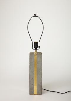 Cement and Patinated Brass Table Lamp United States c 1980 - 3515824