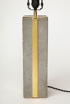 Cement and Patinated Brass Table Lamp United States c 1980 - 3515847