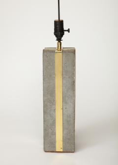 Cement and Patinated Brass Table Lamp United States c 1980 - 3515848