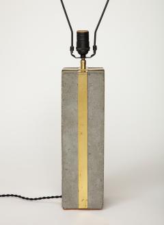 Cement and Patinated Brass Table Lamp United States c 1980 - 3515849