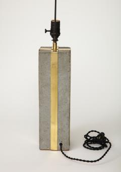 Cement and Patinated Brass Table Lamp United States c 1980 - 3515850