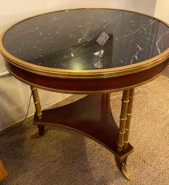 Center End or Side Table Mahogany Having Faux Bamboo Base with Marble Top - 2965814