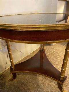 Center End or Side Table Mahogany Having Faux Bamboo Base with Marble Top - 2965816