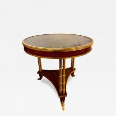 Center End or Side Table Mahogany Having Faux Bamboo Base with Marble Top - 2970876