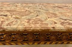 Center Table or Console Louis XVI Jansen Style Stunning Marble Top Gilt Base - 2977111