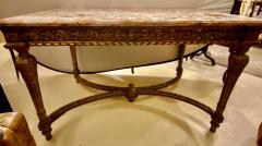 Center Table or Console Louis XVI Jansen Style Stunning Marble Top Gilt Base - 2977112