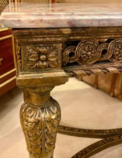 Center Table or Console Louis XVI Jansen Style Stunning Marble Top Gilt Base - 2977113