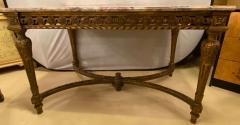 Center Table or Console Louis XVI Jansen Style Stunning Marble Top Gilt Base - 2977117