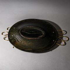 Centerpiece Wood and Brass Italy Mid 20th Century - 4810115