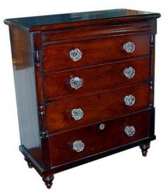 Century Italian Empire Fruitwood Ebonized and Parcel Gilt Five Drawer Chest - 3268218