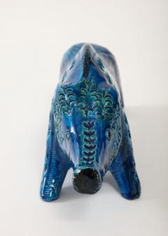 Ceramic Boar by Aldo Londi for Bitossi in Rimini blue Italy ca 1960 - 3429497