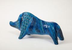 Ceramic Boar by Aldo Londi for Bitossi in Rimini blue Italy ca 1960 - 3429502