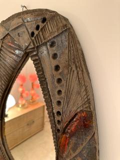 Ceramic Enameled Sculpture Mirror Italy 1960s - 3342038