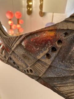 Ceramic Enameled Sculpture Mirror Italy 1960s - 3342039