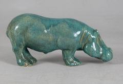 Ceramic Glazed Turquoise Hippo - 2323567