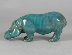 Ceramic Glazed Turquoise Hippo - 2323568