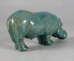 Ceramic Glazed Turquoise Hippo - 2323571
