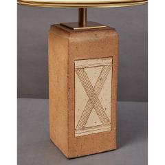 Ceramic Lamp with Geometric Decor France 1970s - 2218020