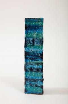 Ceramic Rectangular Vase by Aldo Londi for Bitossi Rimini blue Italy Ca 1960 - 3429463