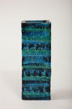 Ceramic Rectangular Vase by Aldo Londi for Bitossi Rimini blue Italy Ca 1960 - 3429467