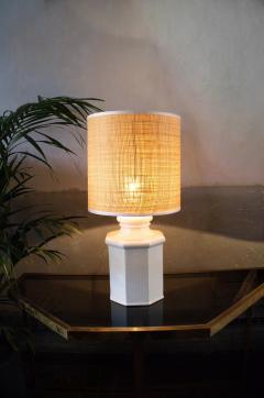 Ceramic Table Lamp with a Raffia Lampshade - 4736799