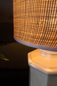 Ceramic Table Lamp with a Raffia Lampshade - 4736854