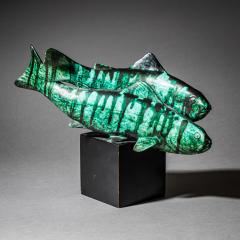 Ceramic Trout with Enameled Surface Italy Mid 20th Century - 4686605