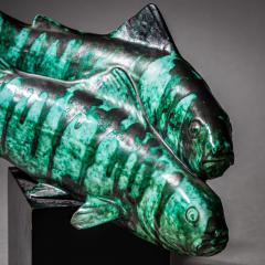 Ceramic Trout with Enameled Surface Italy Mid 20th Century - 4686612