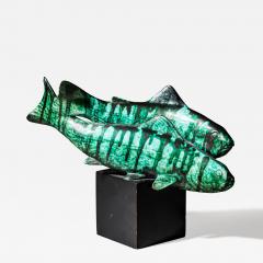 Ceramic Trout with Enameled Surface Italy Mid 20th Century - 4688738
