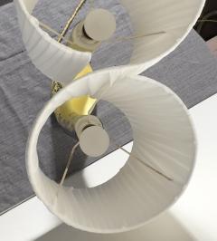 Ceramic lamp with double draped shade by F R H Ugo Vallauris circa 1955 - 4209436