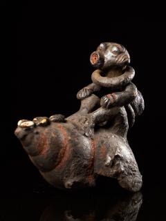 Ceremonial Monkey Figure on a Snailshell Bulu People Cameroon - 1998816