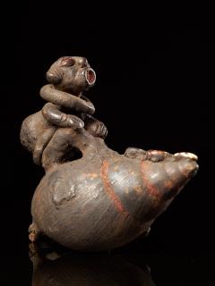 Ceremonial Monkey Figure on a Snailshell Bulu People Cameroon - 1998817