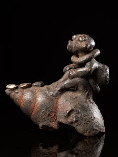 Ceremonial Monkey Figure on a Snailshell Bulu People Cameroon - 1998819
